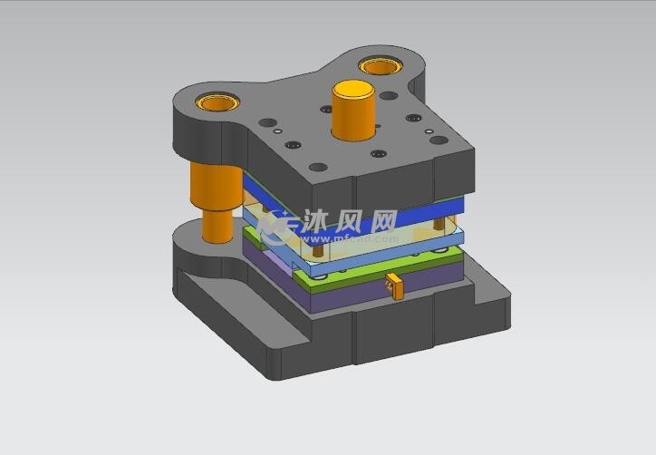 导电片冲压模具三维装配图