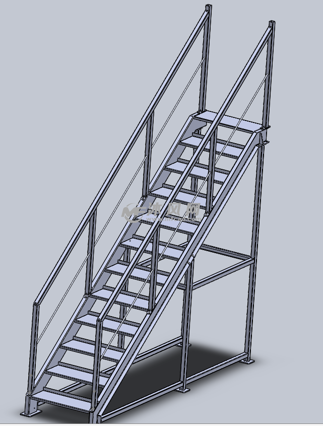 爬高阶梯不锈钢轴测图