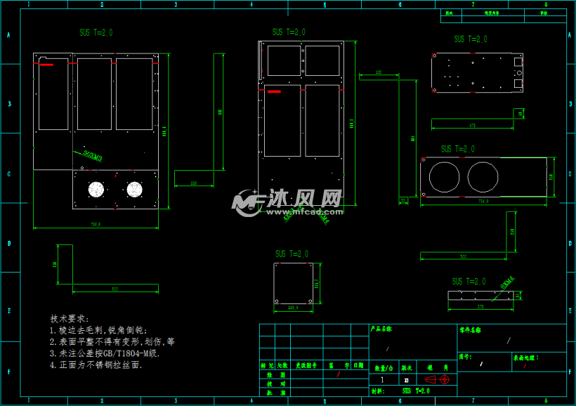 不锈钢迷你钣金电柜 - 钣金图纸 - 沐风网