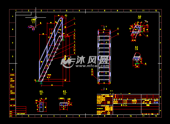 各种梯子cad图纸设计图