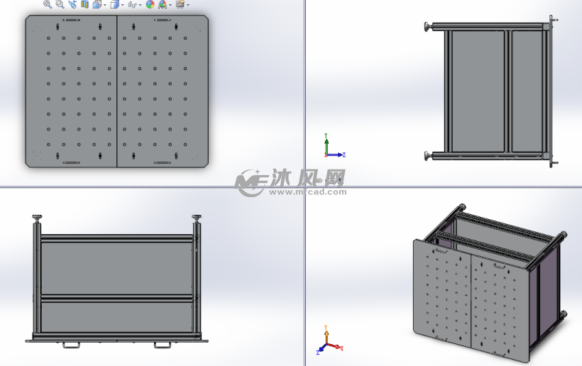 铝型材桌子模型 - 桌图纸 - 沐风网