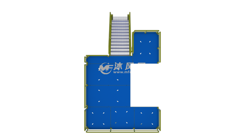 楼梯平台-三维模型俯视图