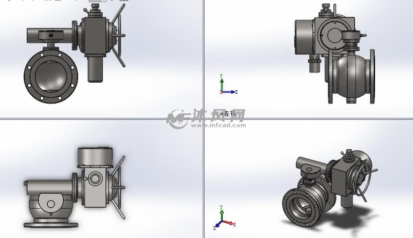 pq940h-10c dn200电动球阀模型图 - 阀体图纸 - 沐风网