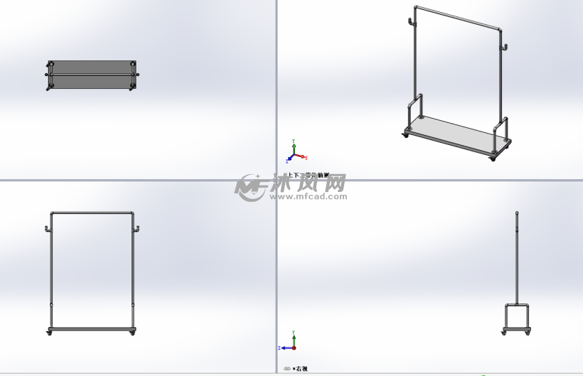 服装展示架三视图