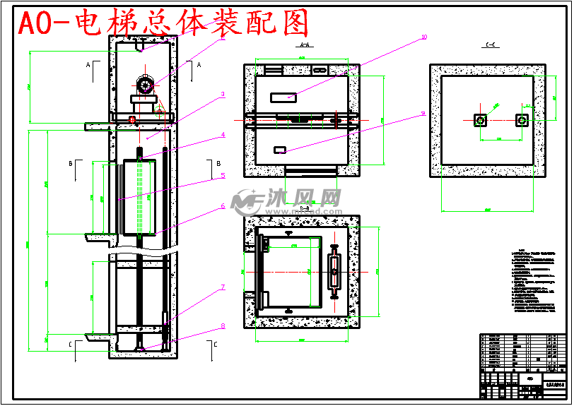 tkj630/1.0曳引别墅电梯机械系统设计
