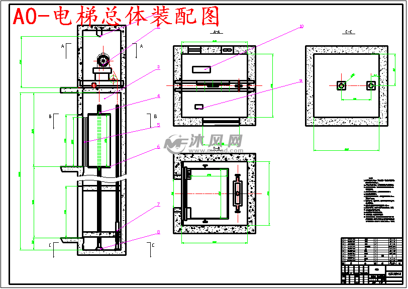 0曳引别墅电梯机械系统设计