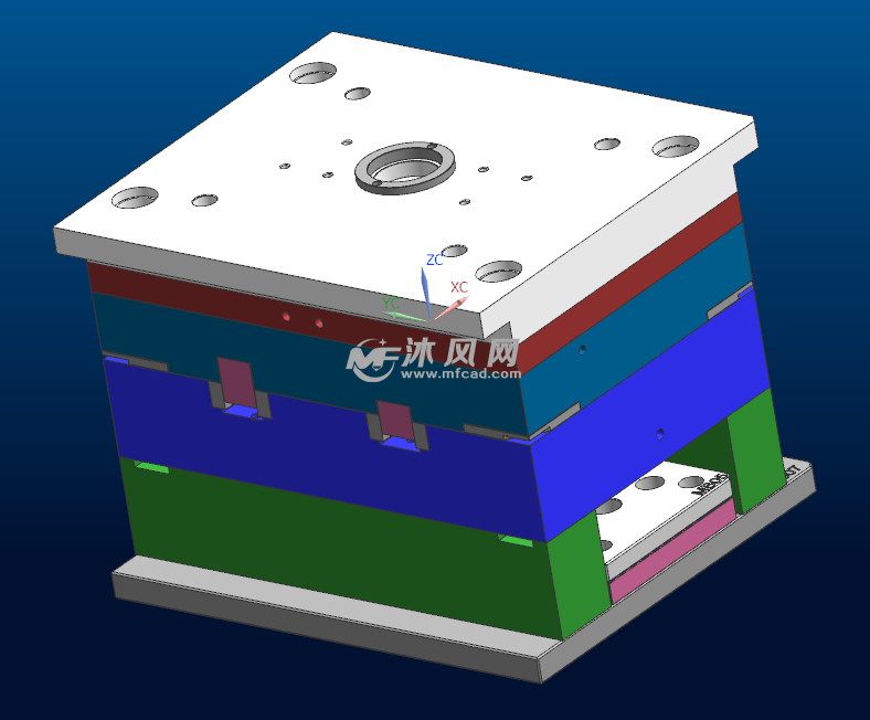车灯灯座3d模具设计图档 - 注塑模图纸 - 沐风网