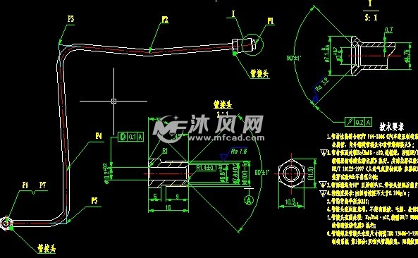 制动踏板总成及附属零件平面图