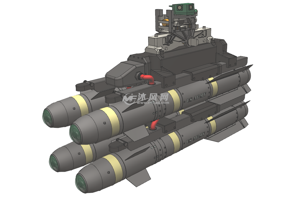 agm-114反坦克导弹 挂架(外观建模)