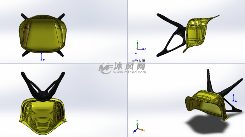 塑料椅子模型三视图