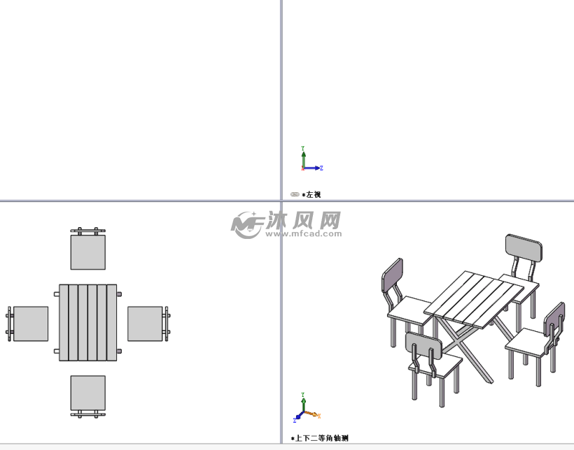 餐桌椅子模型三视图