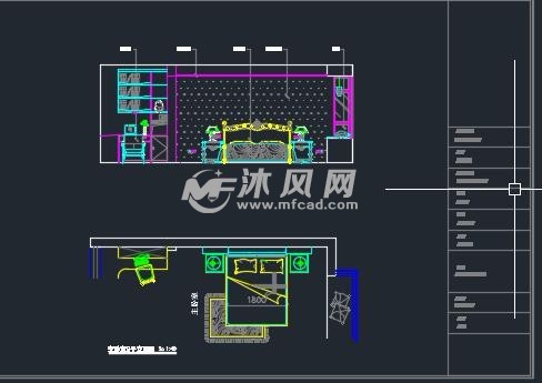 主卧室平立面图