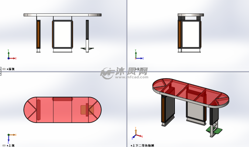 公交站台设计模型三视图