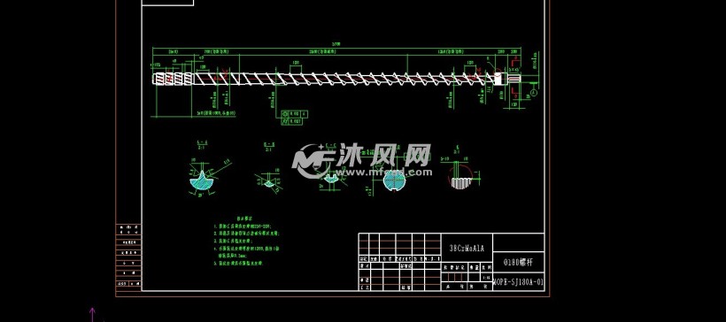 sj180单螺杆挤出机 包装机械图纸 沐风网