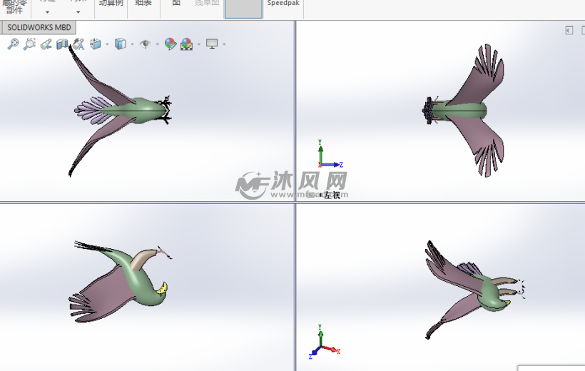 老鹰3d模型图 人体/动物模型图纸 沐风网