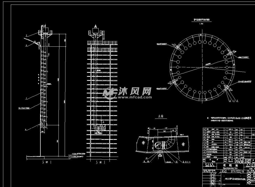 cad图纸 建筑图纸 工农业建筑图纸 车间厂房施工图纸 自动放散塔安装