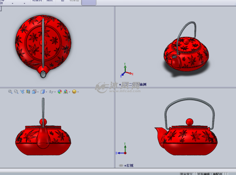 茶壶设计模型三视图