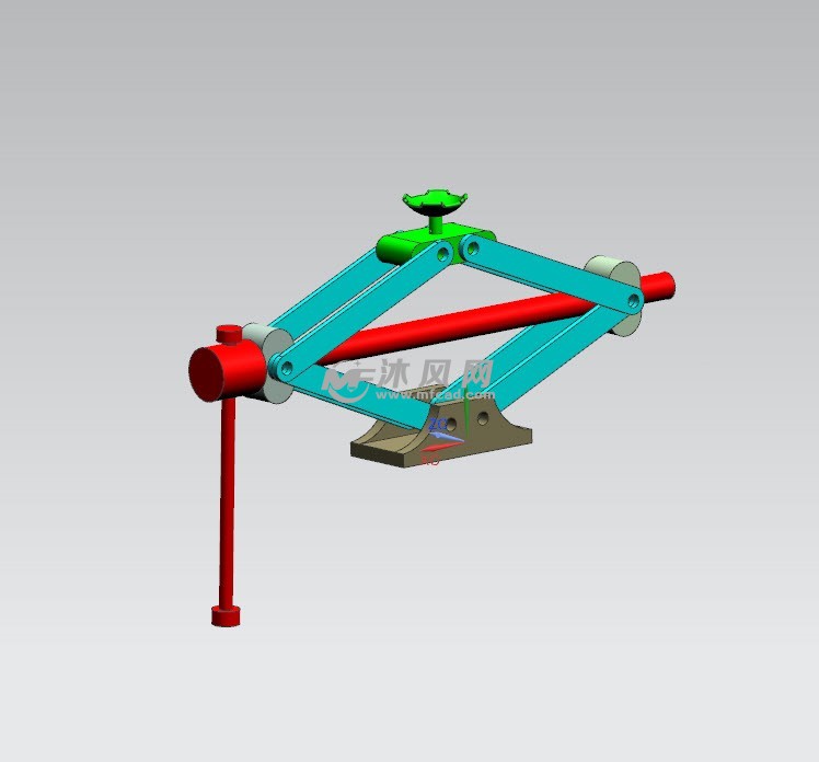 汽车剪式千斤顶模型及运动仿真 - 维护设备及工具图纸 - 沐风网