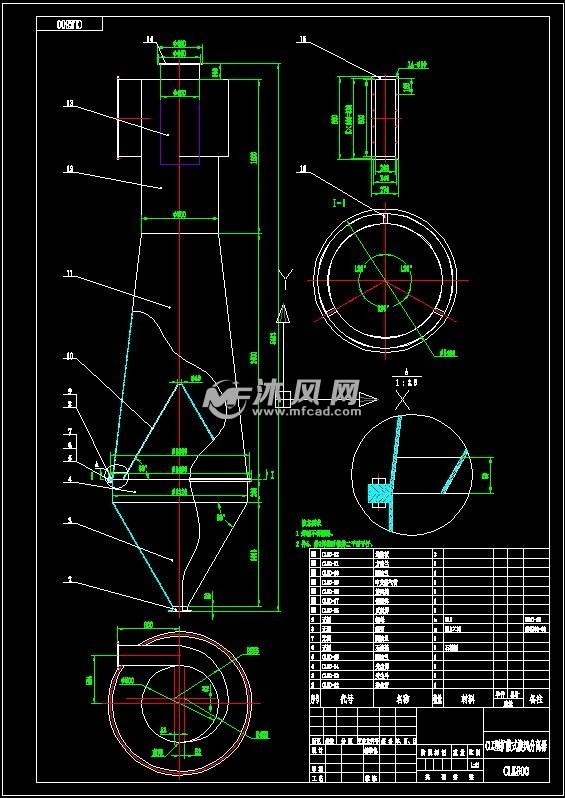 clk800扩散式旋风除尘器图