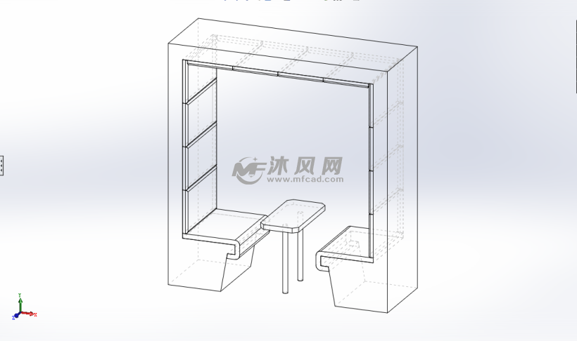 方形卡座模型