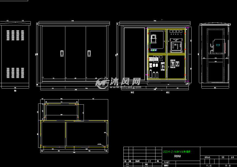 160kva美式箱变 电气工程图纸 沐风网