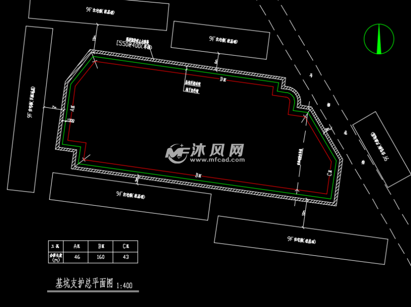 某建筑排桩锚杆基坑支护图纸