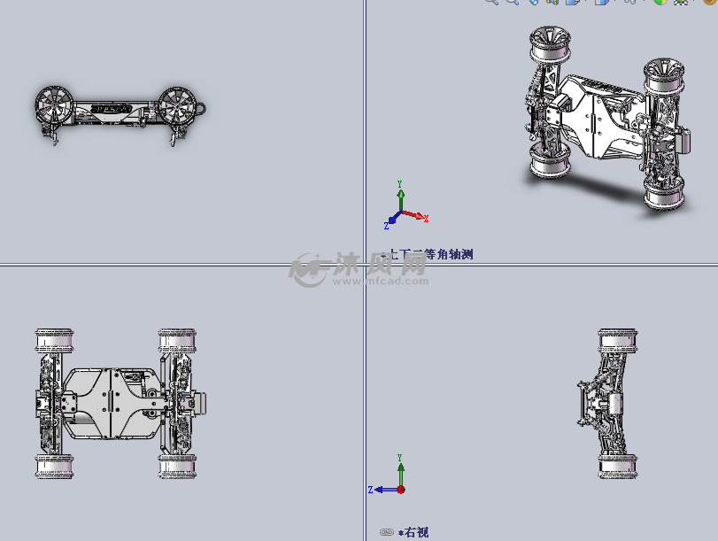 四驱车(结构)设计模型三视图