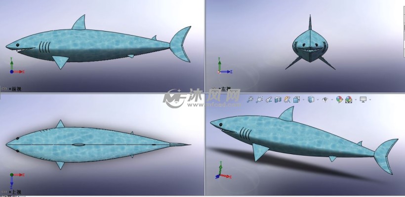 鲨鱼仿生建模 - 人体/动物模型图纸 - 沐风网