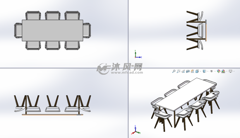 餐桌椅三视图