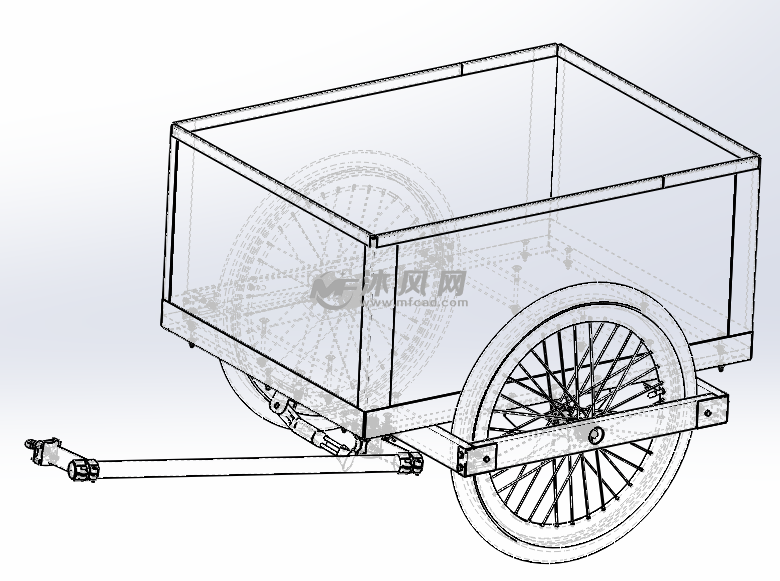 自行车拖车模型图 - 专用车图纸 - 沐风网