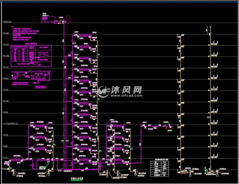 某多层办公楼建筑给排水cad施工图 - cad建筑图纸