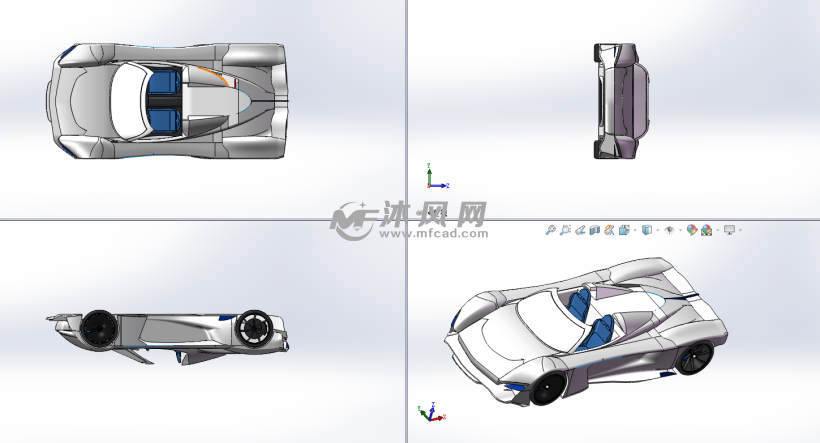 电动概念汽车设计模型图三视图