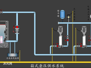 变频恒压供水原理图 cad建筑图纸 沐风网