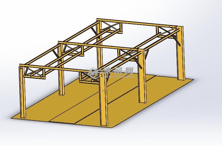 钢结构组件solidworks模型图 - 建筑模型图纸 - 沐风网