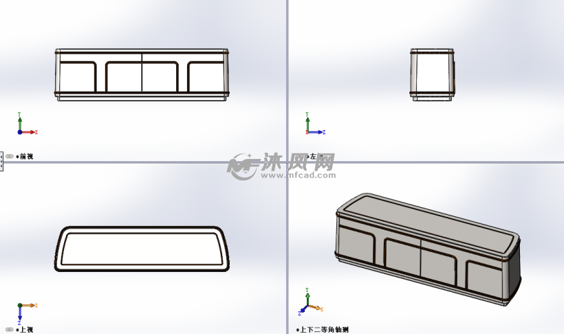 简约电视柜模型图 - 家具家装图纸 - 沐风网