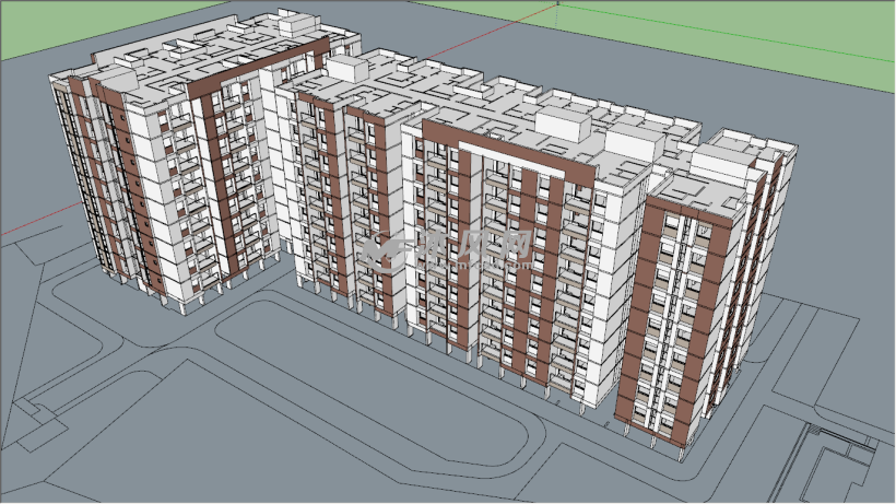高楼小区规划设计模型 - 建筑模型图纸 - 沐风网