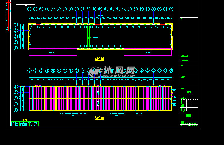 单跨24米,柱距6米单层钢结构厂房图纸