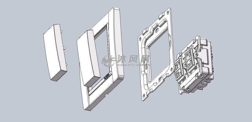 家用墙壁开关完整结构模型分享