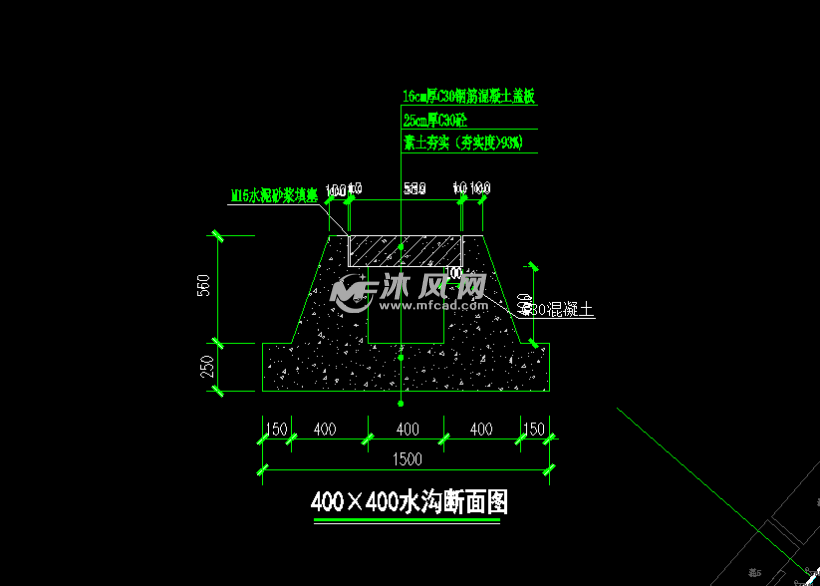 水沟断面图