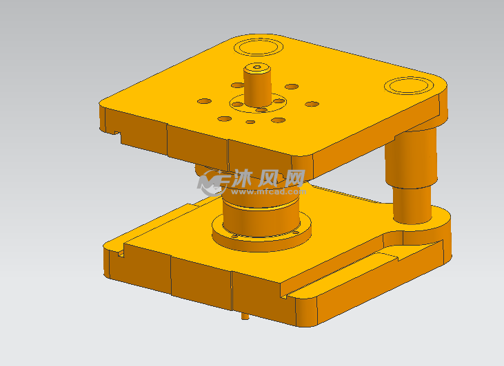 冲孔翻边复合模具三维装配图