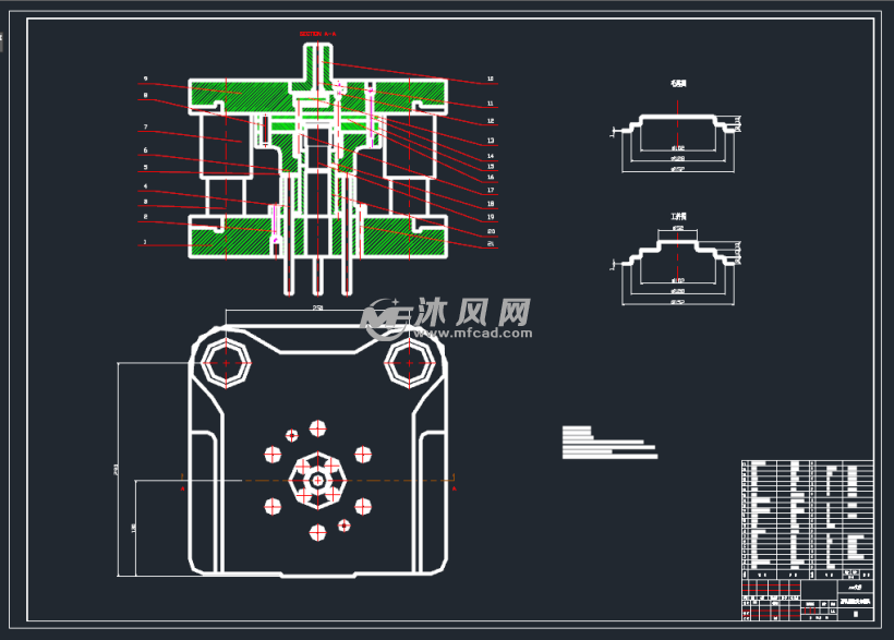 筒形件冲压复合模具图纸