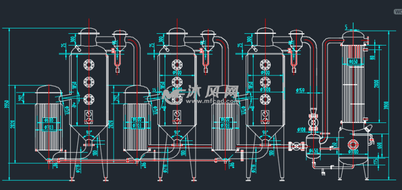 三效降膜蒸发器图纸