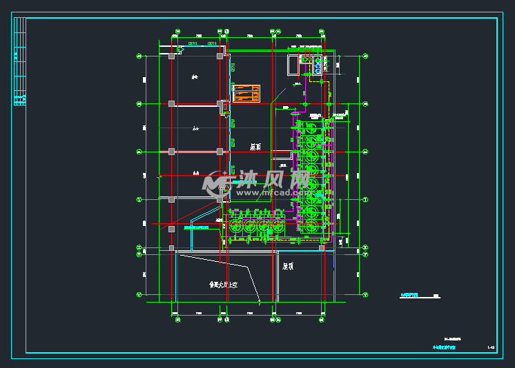 冷却塔配管平面图