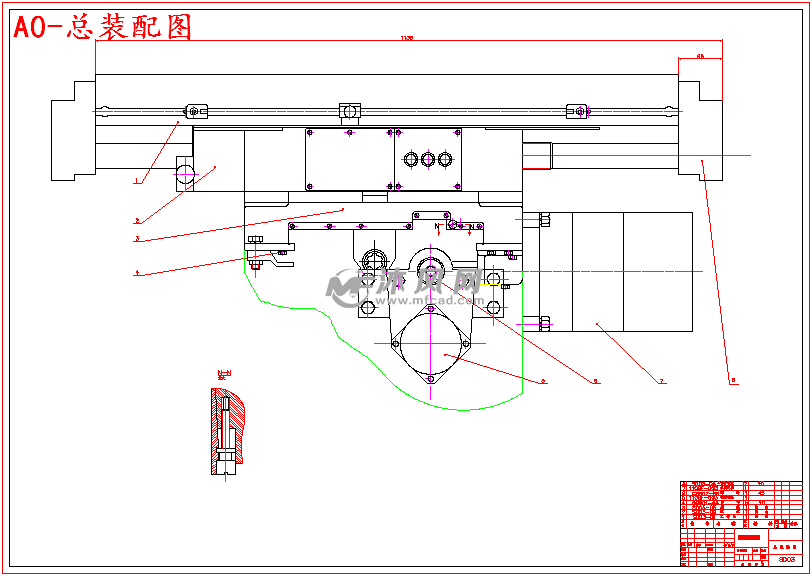 a0-x502立式铣床 总装配图