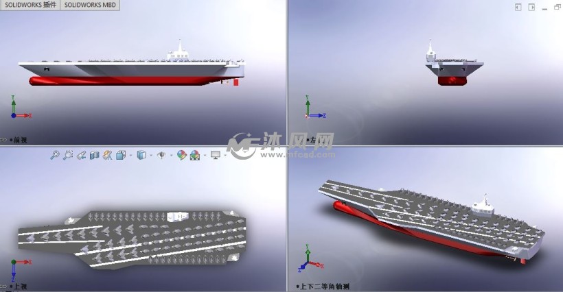 航母满载三视图
