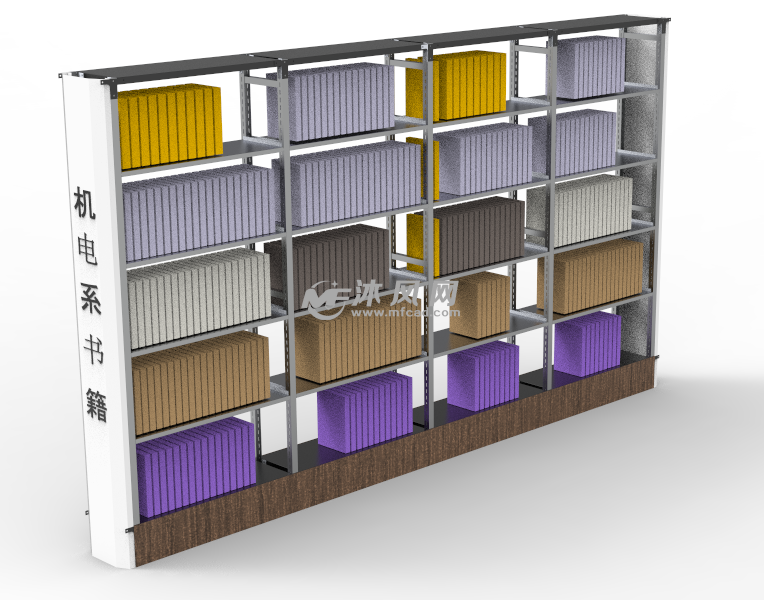 图书馆书架模型图 - 家具家装图纸 - 沐风网