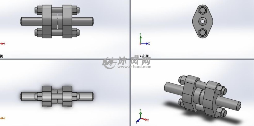 连接法兰三视图