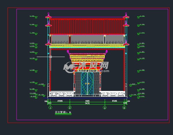 徽派明代太守府建筑图纸 - 景观及古建筑图纸 - 沐风网