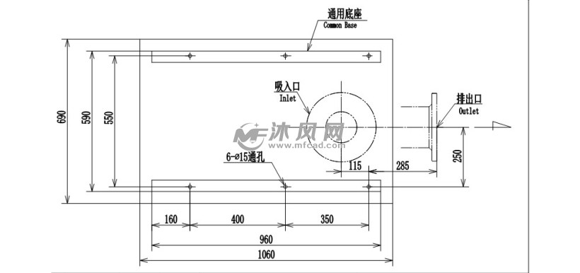 罗茨风机 基础布置