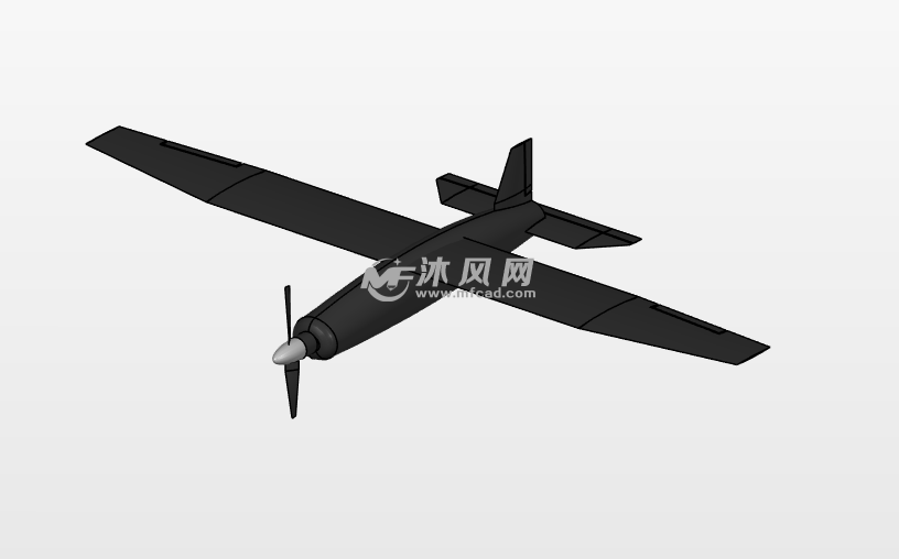螺旋桨飞机solidworks模型图 - 航空航天图纸 - 沐风网